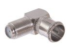 F-Type Female Right Angle to F-Type Push-on Male Adapter