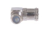F-Type Female Right Angle to F-Type Push-on Male Adapter