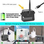 YEOIZO Wireless Backup Camera for RV/Truck/Camper/Trailer - Solar-Powered Magnetic Mount, No Wiring/Drilling, HD Night Vision, Waterproof, Low Power - Works with iPhone & Android (Easy Installation)