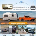 YEOIZO Wireless Backup Camera for RV/Truck/Camper/Trailer - Solar-Powered Magnetic Mount, No Wiring/Drilling, HD Night Vision, Waterproof, Low Power - Works with iPhone & Android (Easy Installation)