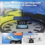 Wireless Backup Camera Solar, 7 Inch Magnetic RV Backup Camera Rechargeable Dual-Antenna IR Night Vision Rear View Camera 4 Channels 1080P HD Video Recording 150° Wide Angle Back up Camera for Truck