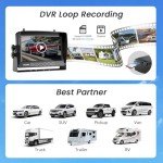 Wireless Backup Camera Solar, 7 Inch Magnetic RV Backup Camera Rechargeable Dual-Antenna IR Night Vision Rear View Camera 4 Channels 1080P HD Video Recording 150° Wide Angle Back up Camera for Truck