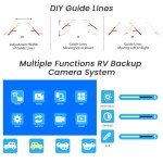 Wireless Backup Camera Solar, 7 Inch Magnetic RV Backup Camera Rechargeable Dual-Antenna IR Night Vision Rear View Camera 4 Channels 1080P HD Video Recording 150° Wide Angle Back up Camera for Truck