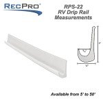 RecPro RV PVC Plastic Rain Gutter | Adhesive Backing Included | Flexible Drip Rail Molding (25, White)