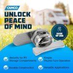 Camco Offset Cam Lock | Features an Easy Turn Thumb-Operated Style Lock, Includes a 5/8-Inch Offset and a Straight CAM, and Designed for New/Replacement Installations on RVs, Boats, and More (44333)