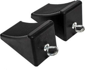 Heavy-Duty Rubber Wheel Chocks for Trailers - 2 Pack