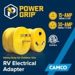 Camco PowerGrip RV Adapter: 15A to 30A