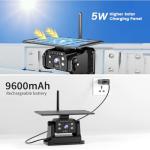 Wireless Backup Camera Solar, 7 Inch Magnetic RV Backup Camera Rechargeable Dual-Antenna IR Night Vision Rear View Camera 4 Channels 1080P HD Video Recording 150° Wide Angle Back up Camera for Truck