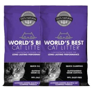 World's Best Cat Litter: Lavender Scented Clumping Formula, 14 lbs, 2 Pack