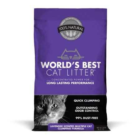 World's Best Cat Litter: Lavender Scented Clumping Formula, 14 lbs, 2 Pack