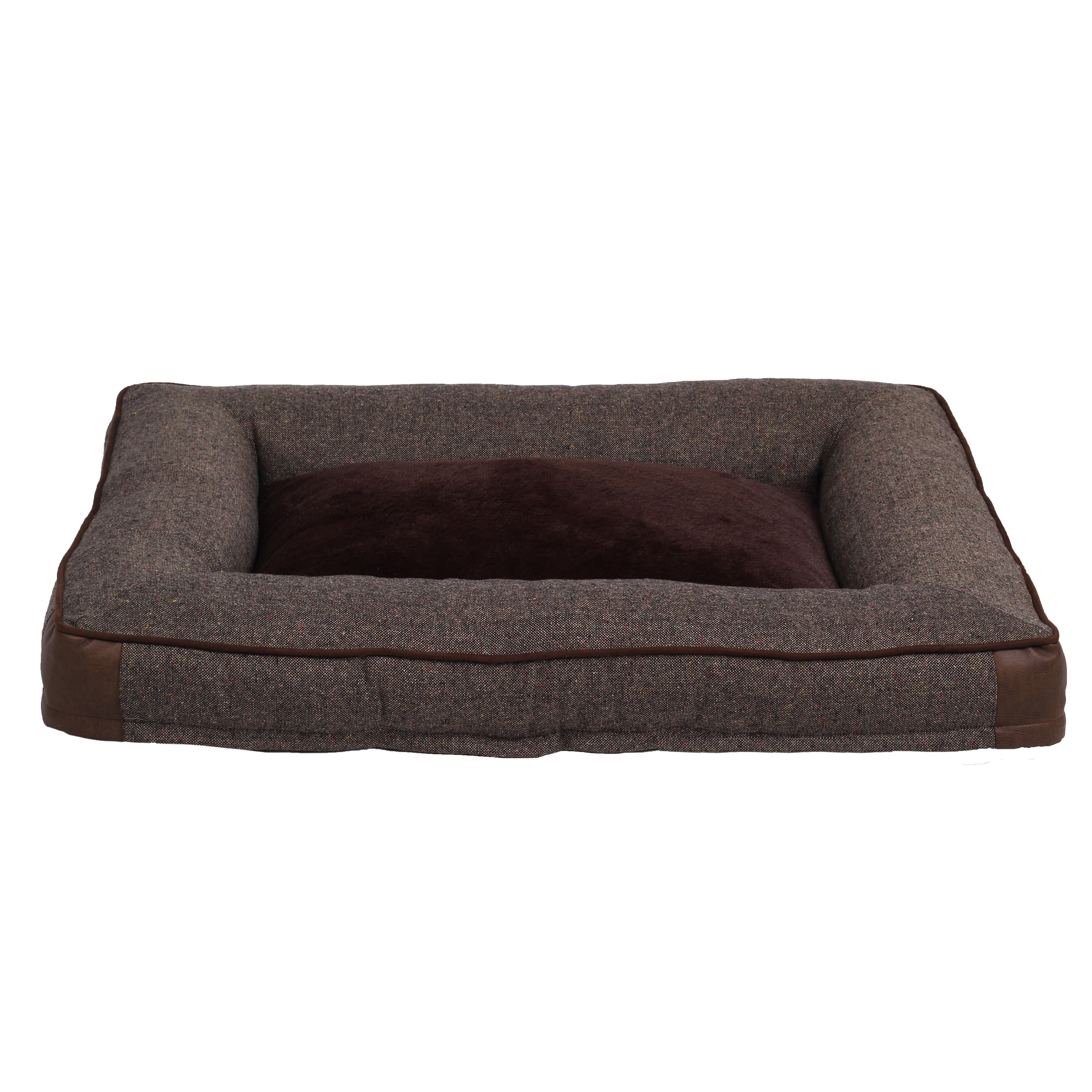 Large Brown Orthopedic Bolster Bed for Cats