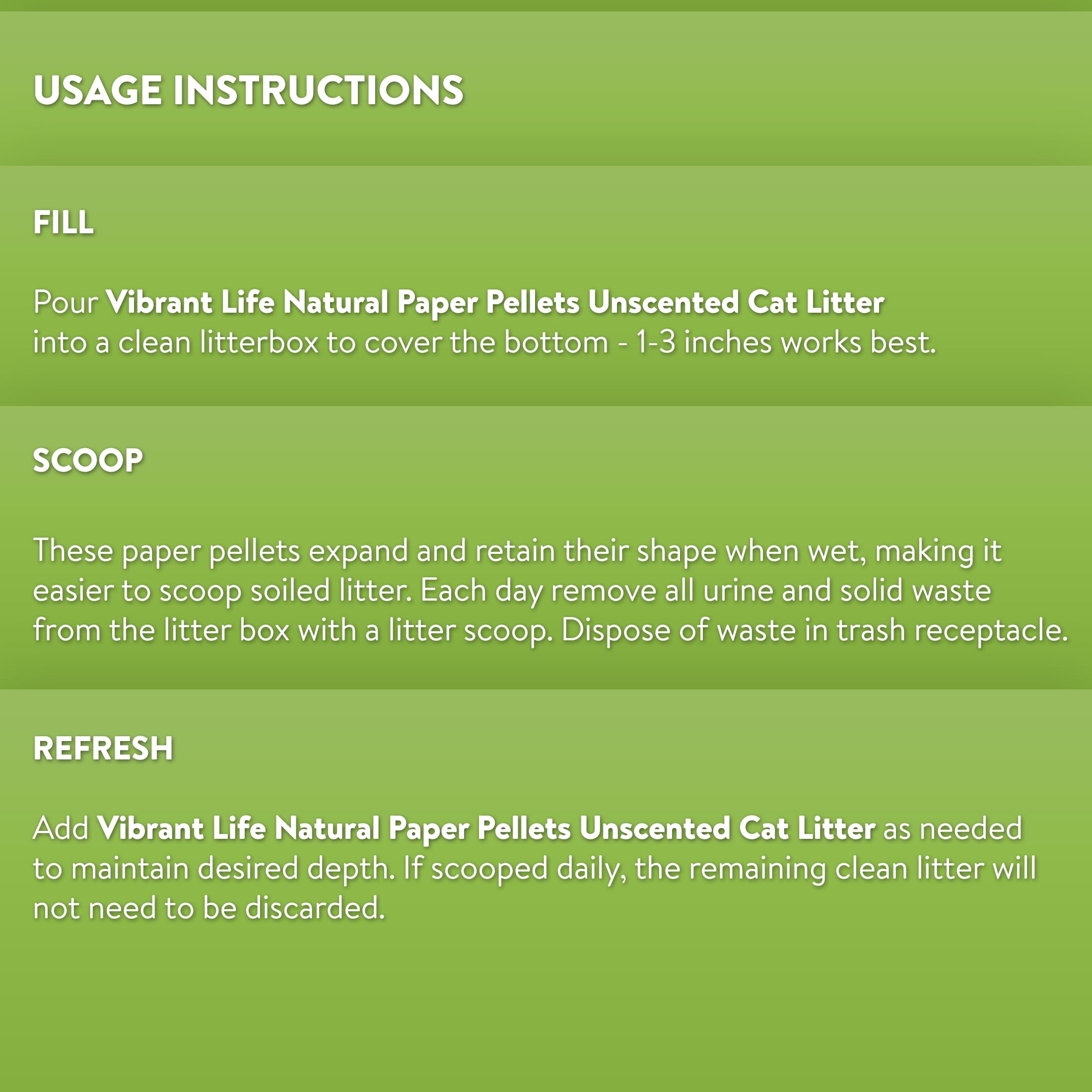Vibrant Life Natural Cat Litter Paper Pellets, 20 lb
