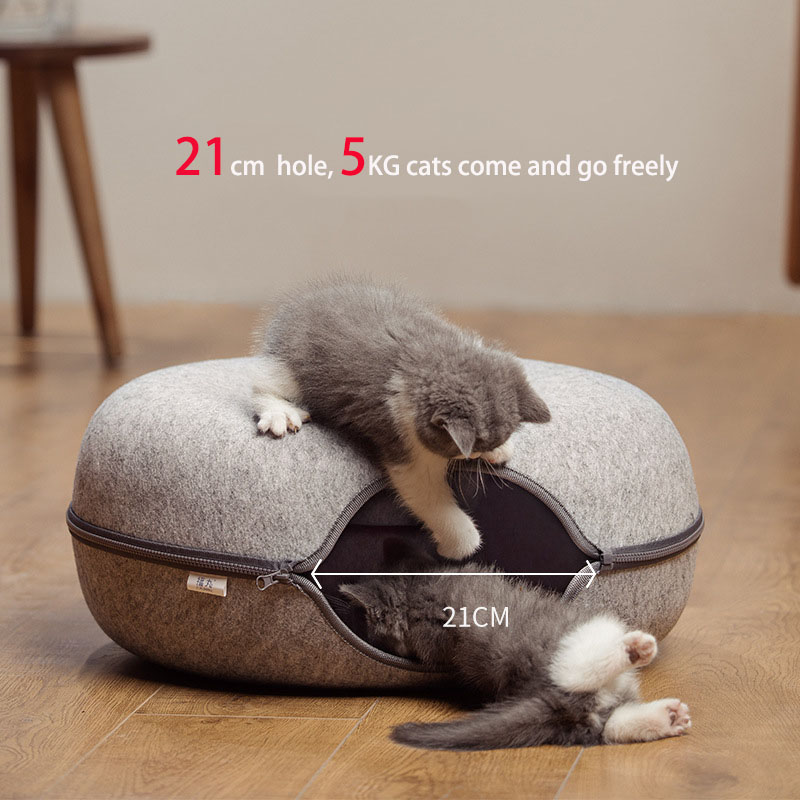 Donut Cat Tunnel Bed & Toy Combo