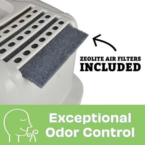 Hooded Cat Litter Box with Odor Control