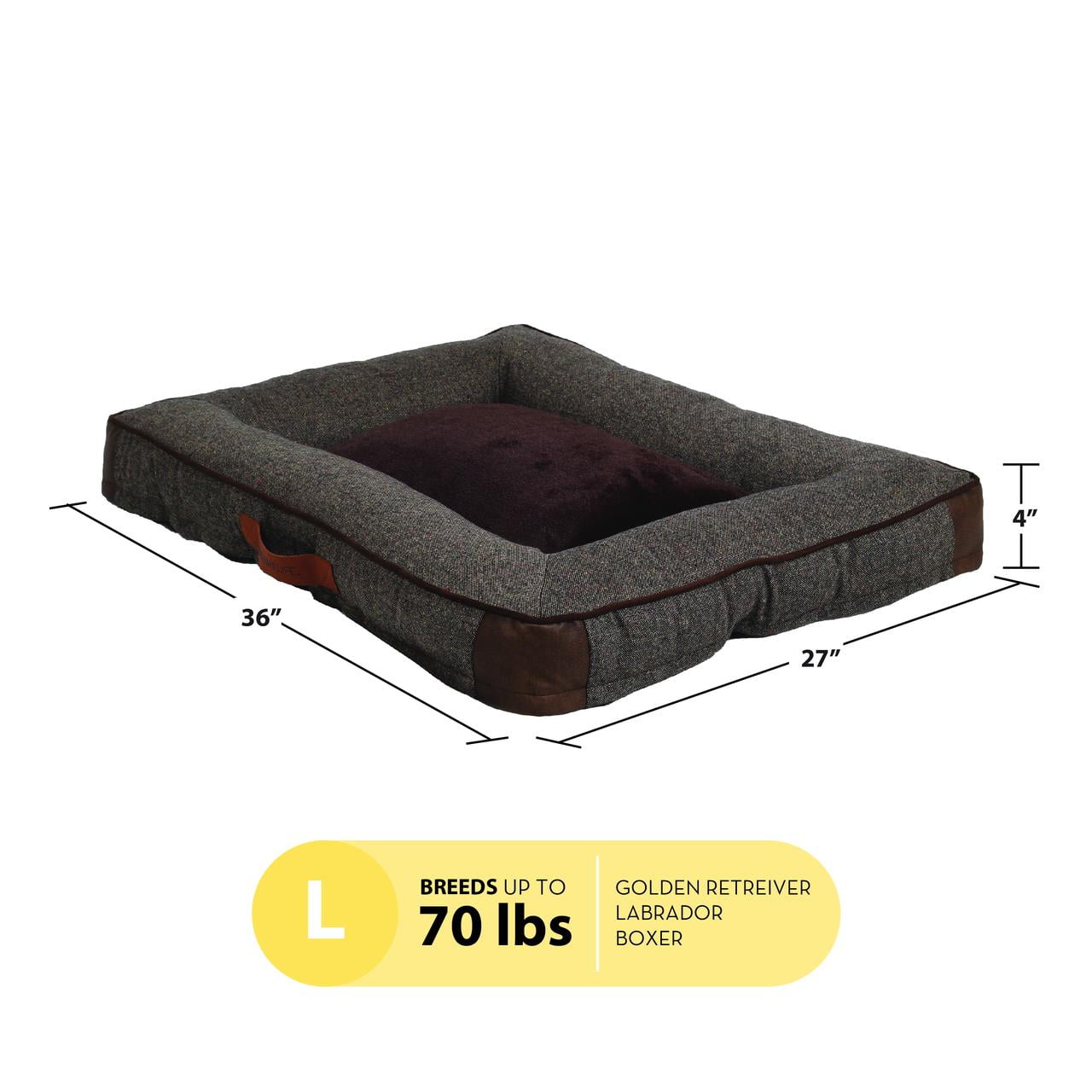 Large Brown Orthopedic Bolster Bed for Cats