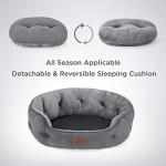 Round Grey Small Pet Bed for Cats and Dogs