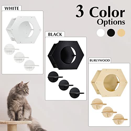 Modern wall furniture for cats, 1 shelf & 3 steps