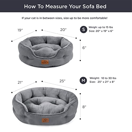 Round Grey Small Pet Bed for Cats and Dogs
