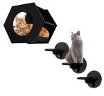 Modern wall furniture for cats, 1 shelf & 3 steps
