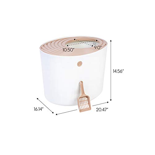 IRIS USA Large Round Entry Cat Litter Box