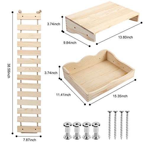 Wall-mounted Cat Climbing Shelf with Sisal Bridge