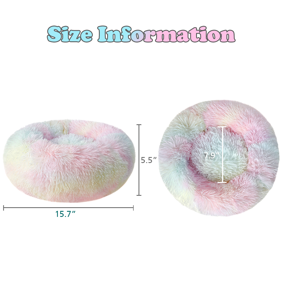 Cozy Round Donut Plush Bed for Cats & Dogs