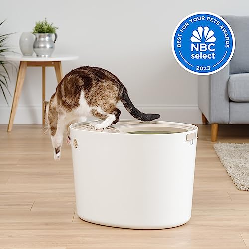 IRIS USA Large Round Entry Cat Litter Box