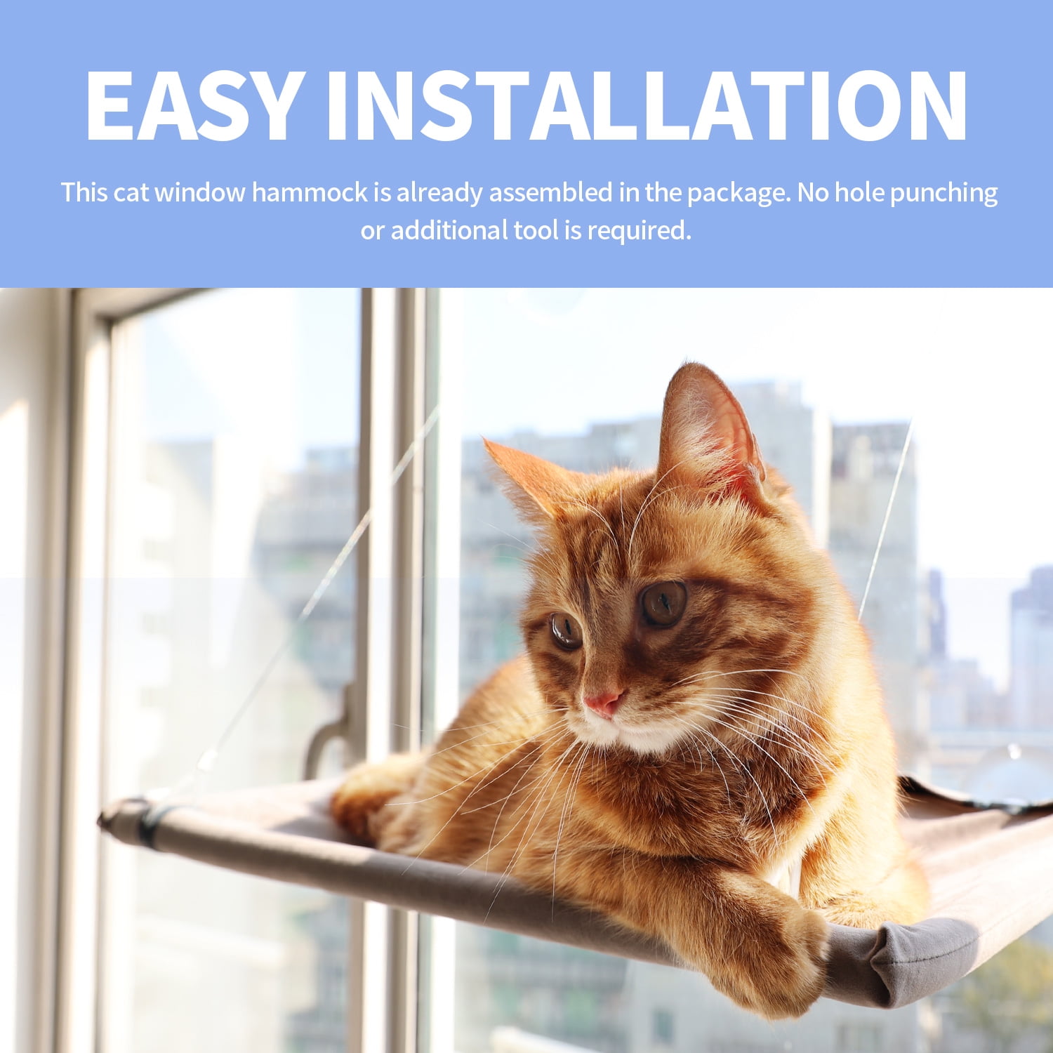 PAWISE Window Hammock for Cats, Beige