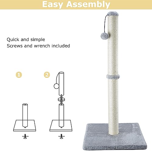 Tall Grey Scratching Post for Cats