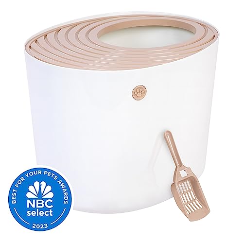 IRIS USA Large Round Entry Cat Litter Box