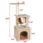 Beige Cat Tree Condo Scratching Post Tower