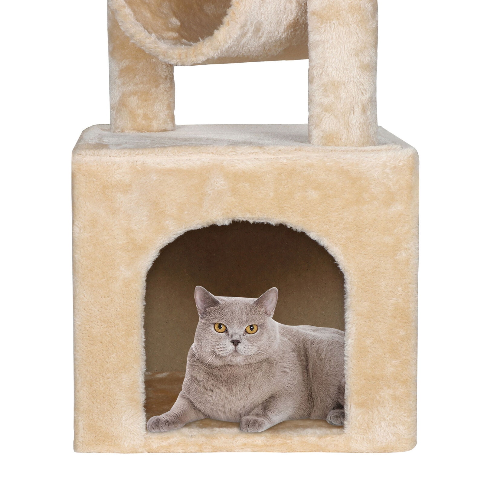 Beige Cat Tree Condo Scratching Post Tower
