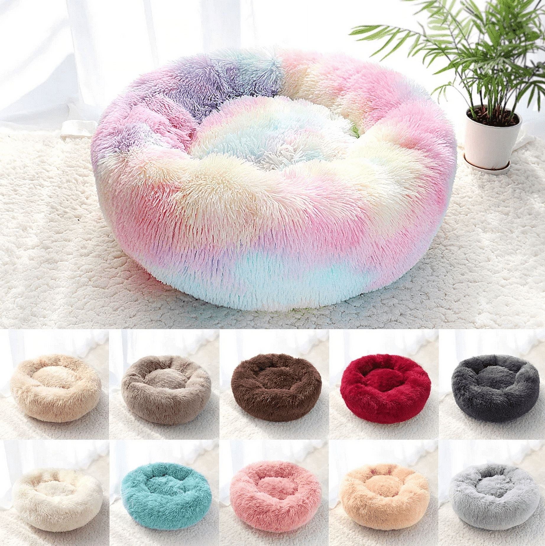 Cozy Round Donut Plush Bed for Cats & Dogs