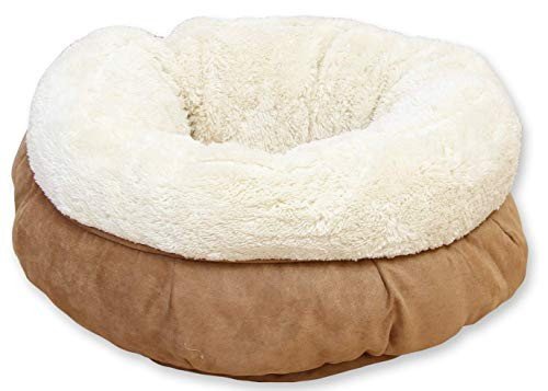 Tan Donut Cat Bed for Cozy Comfort