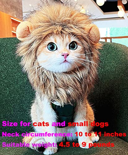 Brown Lion Mane Wig for Cats - Adjustable & Washable