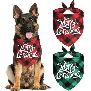 Christmas Plaid Dog Bandanas - 2 Pack