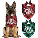 Christmas Plaid Dog Bandanas - 2 Pack
