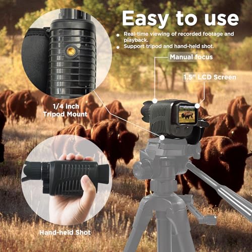 Sheawasy Night Vision Monocular 1080p with 32GB