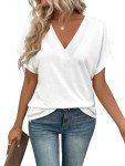 Women's V-Neck Loose Fit Casual Summer Tee