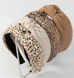 Leopard Print Knotted Hairbands - 4 Pack