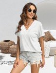 Women's V-Neck Loose Fit Casual Summer Tee