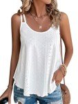 Women’s Casual Flowy Eyelet Tank Top - White