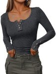 Kissfix Women’s Casual Long Sleeve Henley Top