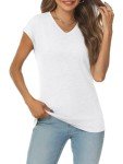 Cute Cap Sleeve V Neck T-Shirt for Women