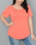 Coral Oversized Short Sleeve T-Shirt for Women