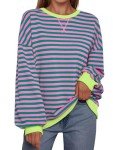 Trendy Oversized Striped Sweatshirt for Women