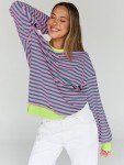 Trendy Oversized Striped Sweatshirt for Women