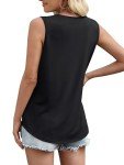 Summer Square Neck Tank Top for Women - Black