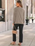 Chic Khaki Long Sleeve Fall Top for Women