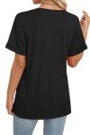 Casual V-Neck Summer Tops for Women - Black